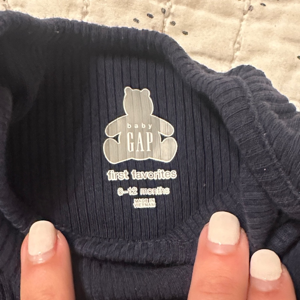 GAP Navy Blue Ribbed Baby Matching Set - Picture 2 of 2